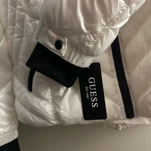 Guess Shiny Cream Puffer Jacket - Picture 3 of 6